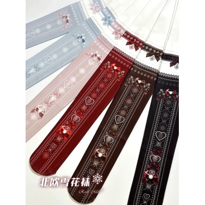 Red Maria Snowflake Tights
